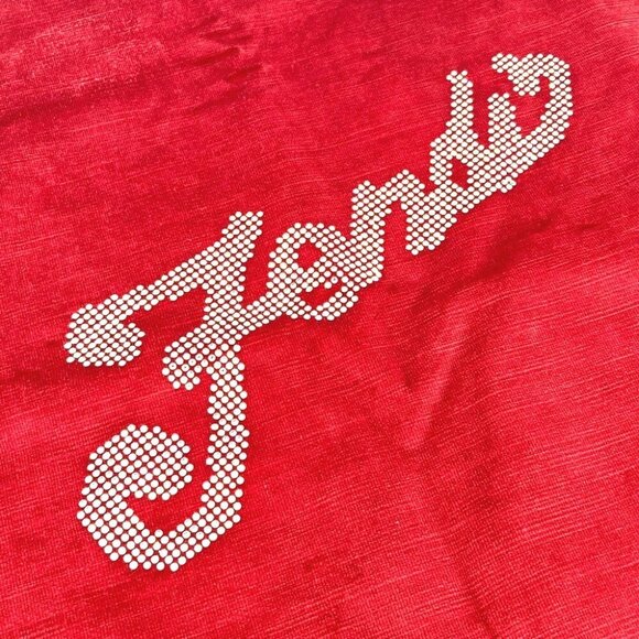 FENDI rhinestone interior swarovski logo Cushion Cover cushion Velor Red - Picture 5 of 9